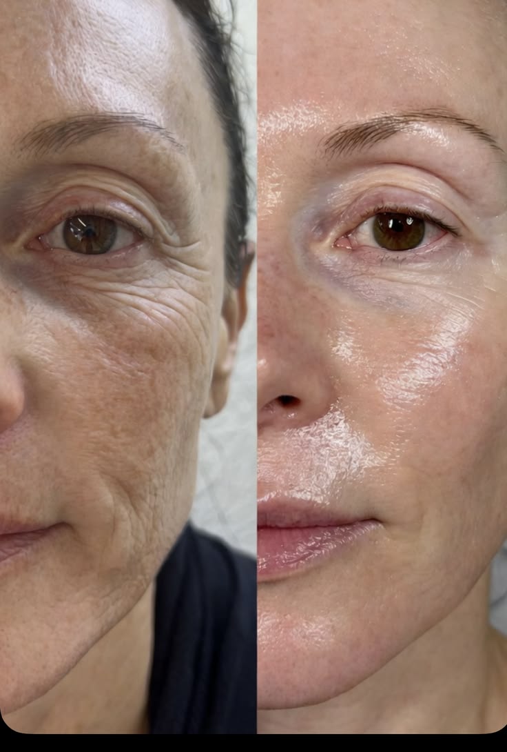 Microneedling before and after — real SKINX SPA client, Ajax